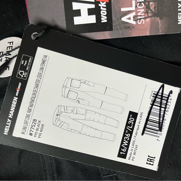 Helly Hansen womens Cargo Pants in Black Luna light construction pants brand new - Picture 5 of 7